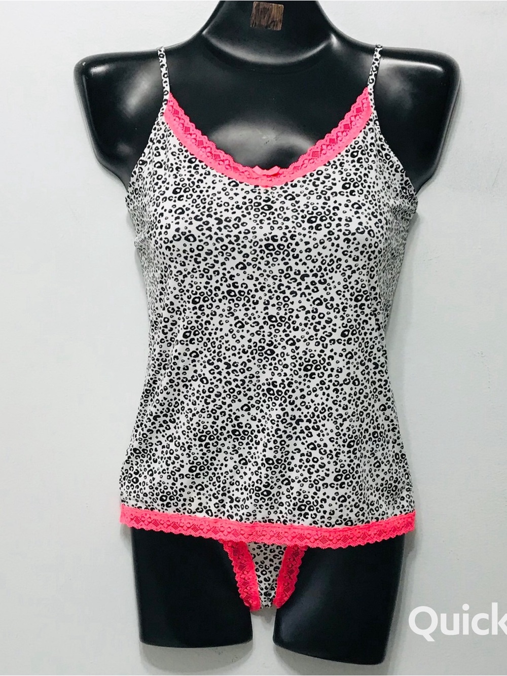 NWT Soft Leopard Lace Trim Sleepwear Set - 2 pcs Set